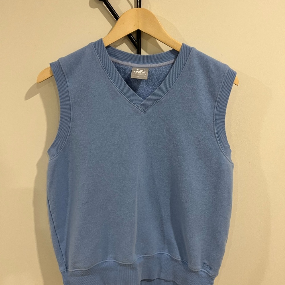 TNA Cozyaf Light Blue V-Neck Sweater